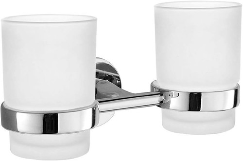 Double glass toothbrush - glass, holder