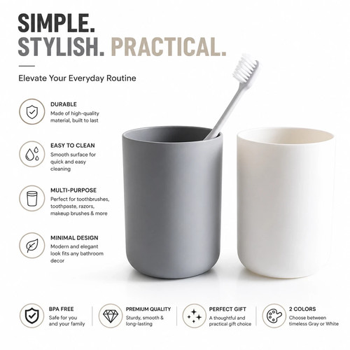 Bathroom plastic mouthwash cup - plastic,