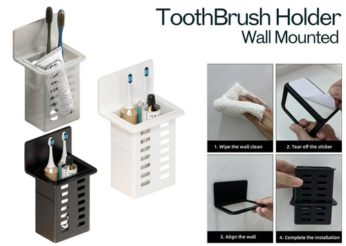 Wall mounted toothbrush holder - wall-mounted,