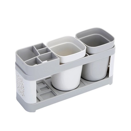 Plastic double cup toothbrush - cup,