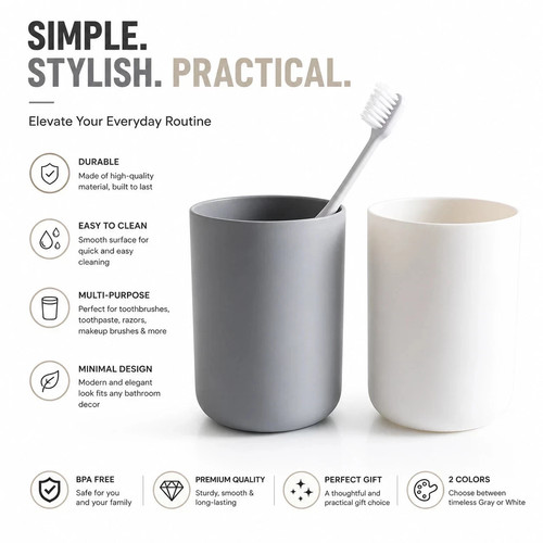 Bathroom plastic mouthwash - plastic, cup